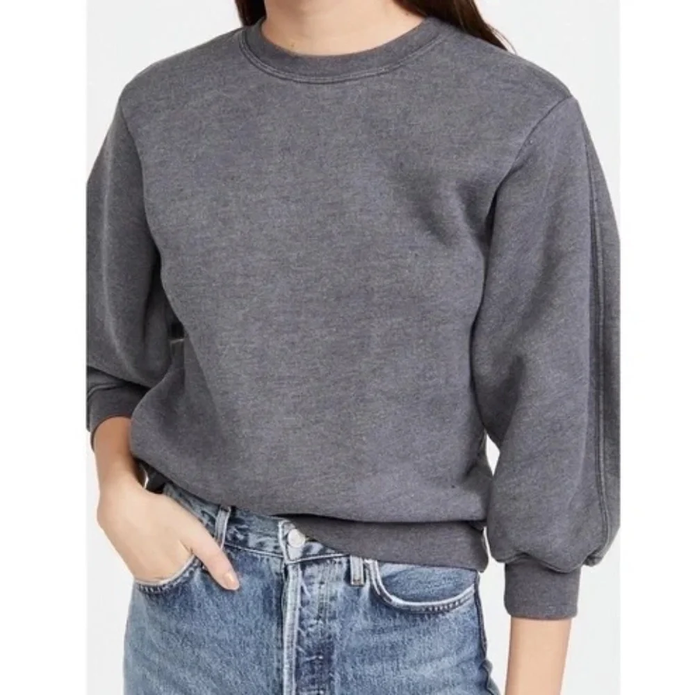AGOLDE Gray Thora 3/4 Sleeve Sweatshirt
